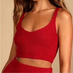 NWOT Lulus Cropped Adjustable Sweater Tank